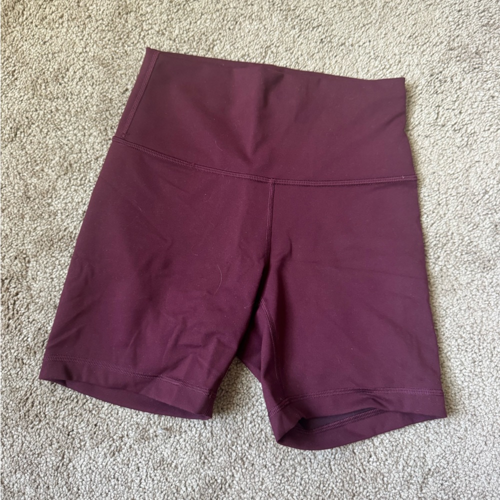lululemon athletica Deep Burgundy High-Rise Bike Shorts